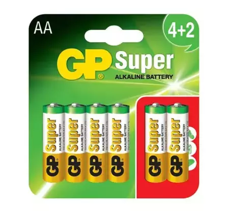 Bateria GP 1,5V AA LR6 SUPER ALKALINE - 6 szt.