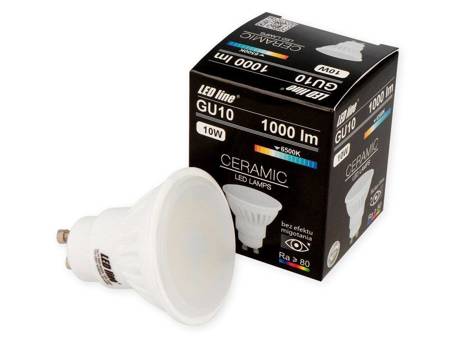 Żarówka LED line® GU10 SMD 170-250V 10W 1000lm 6500K biała zimna